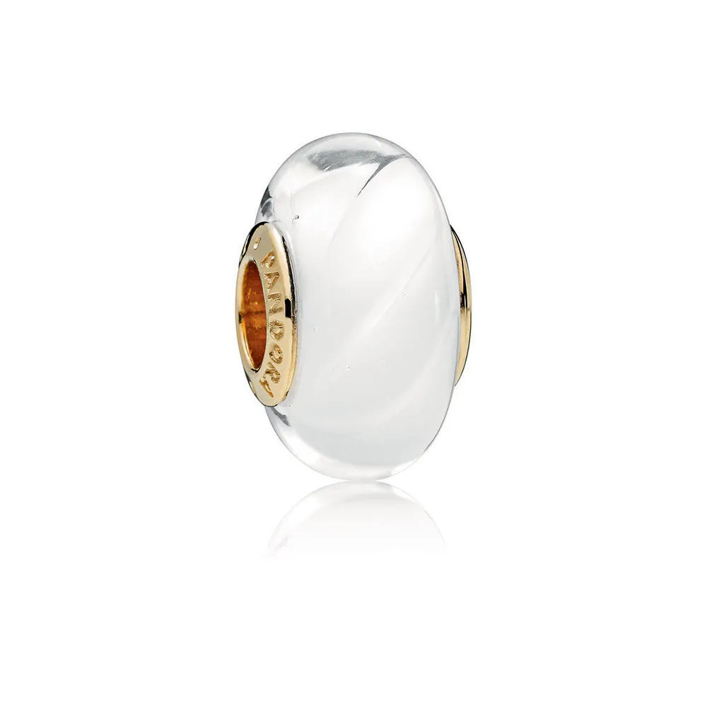 PANDORA Shine White Waves Murano Glass Charm - 767160