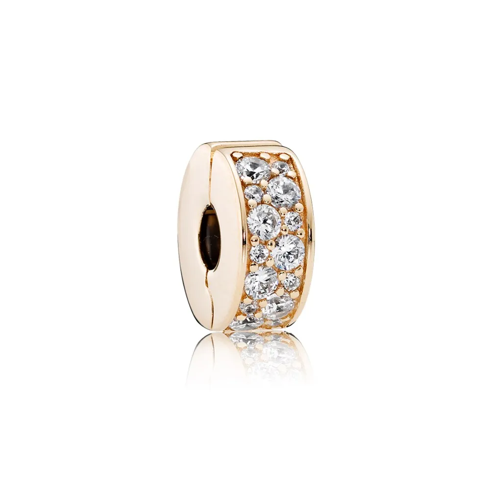 pandora shining elegance clip 14k gold clear cz 750842cz