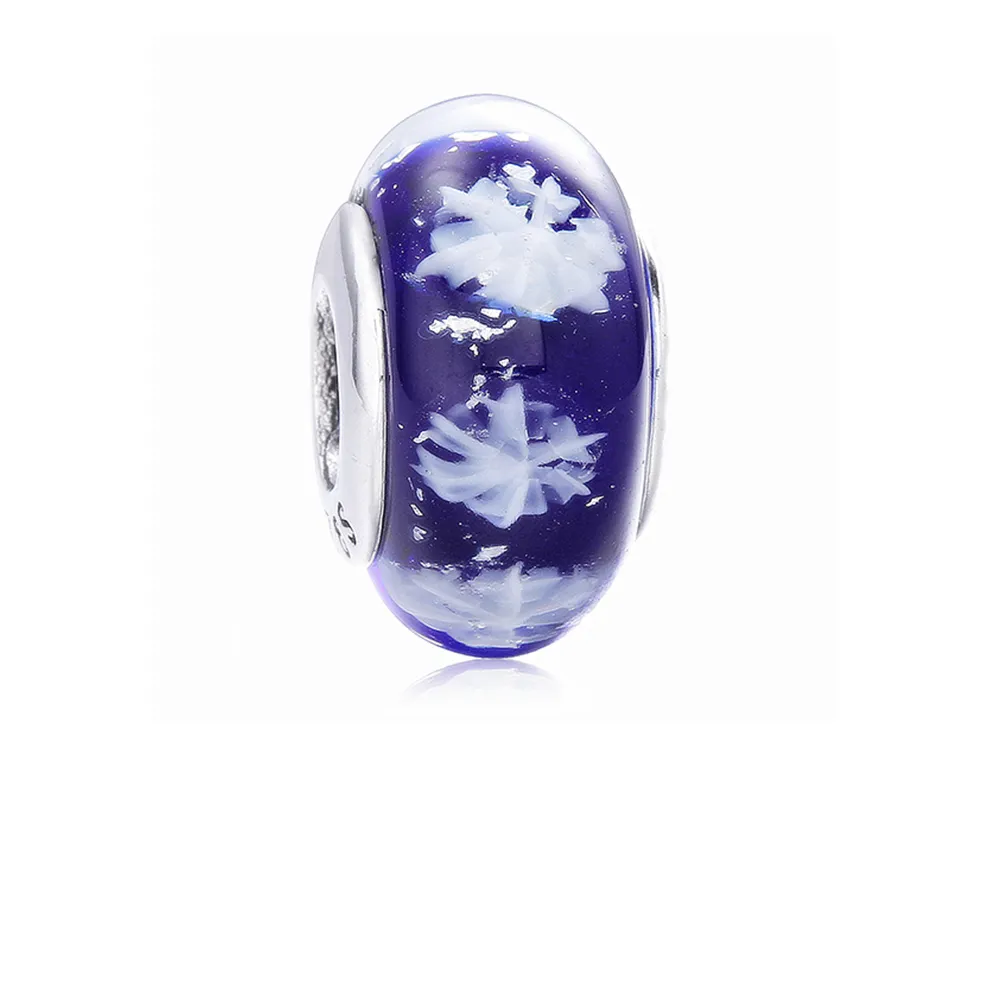 PANDORA Snowflake Glass Murano Charm - PL00046-1