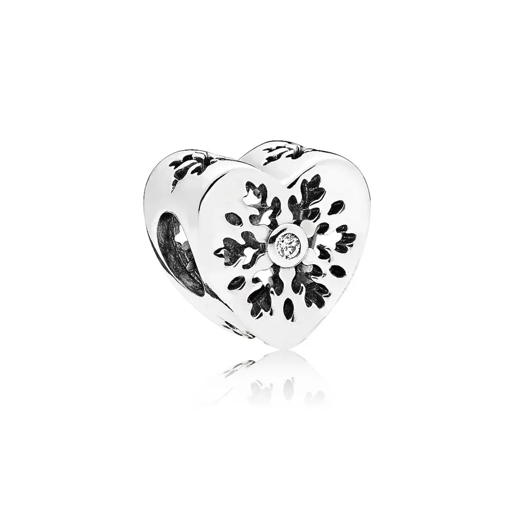 pandora snowflake heart openwork charm 796359cz