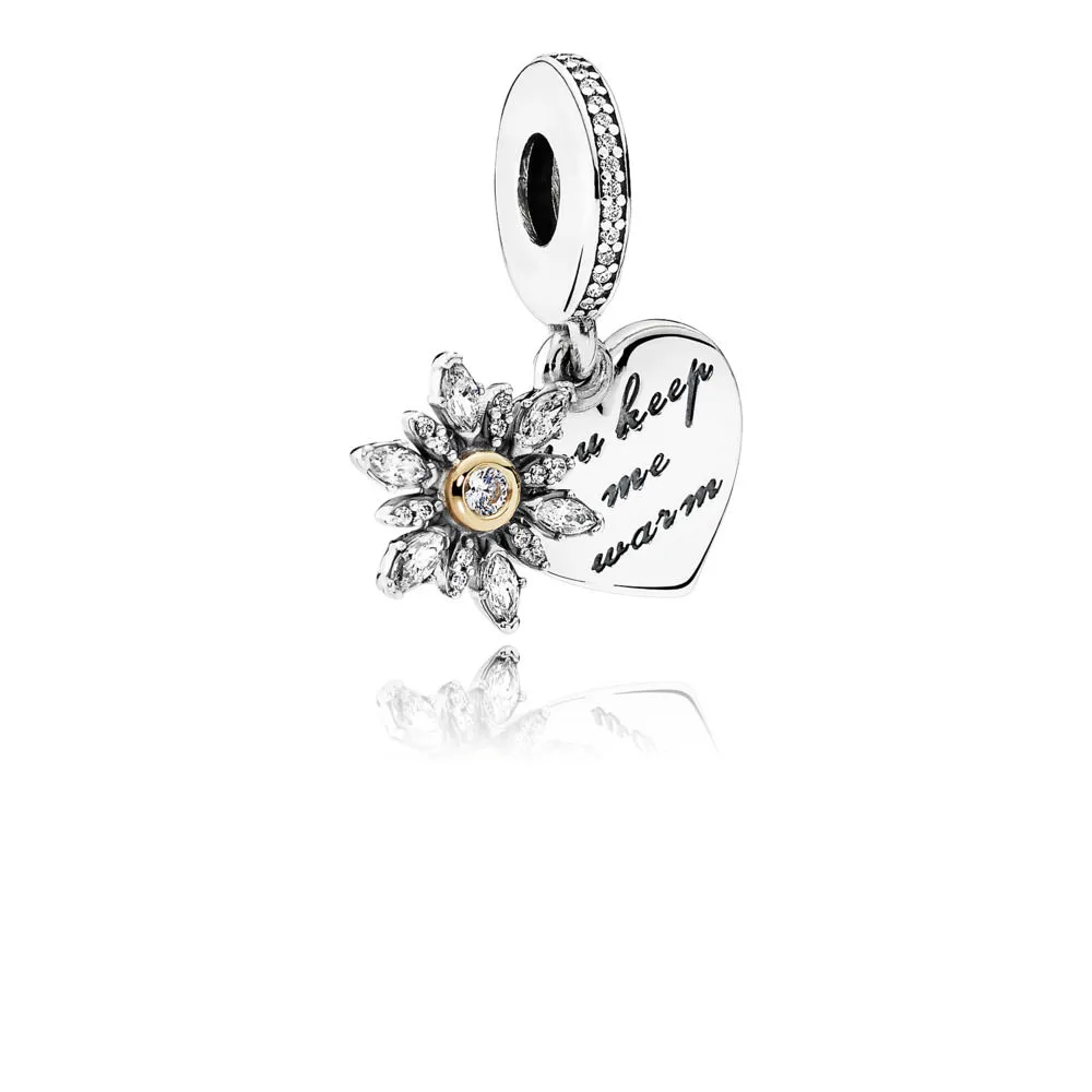 PANDORA Snowflake Heart Pendant Charm - 792012CZ