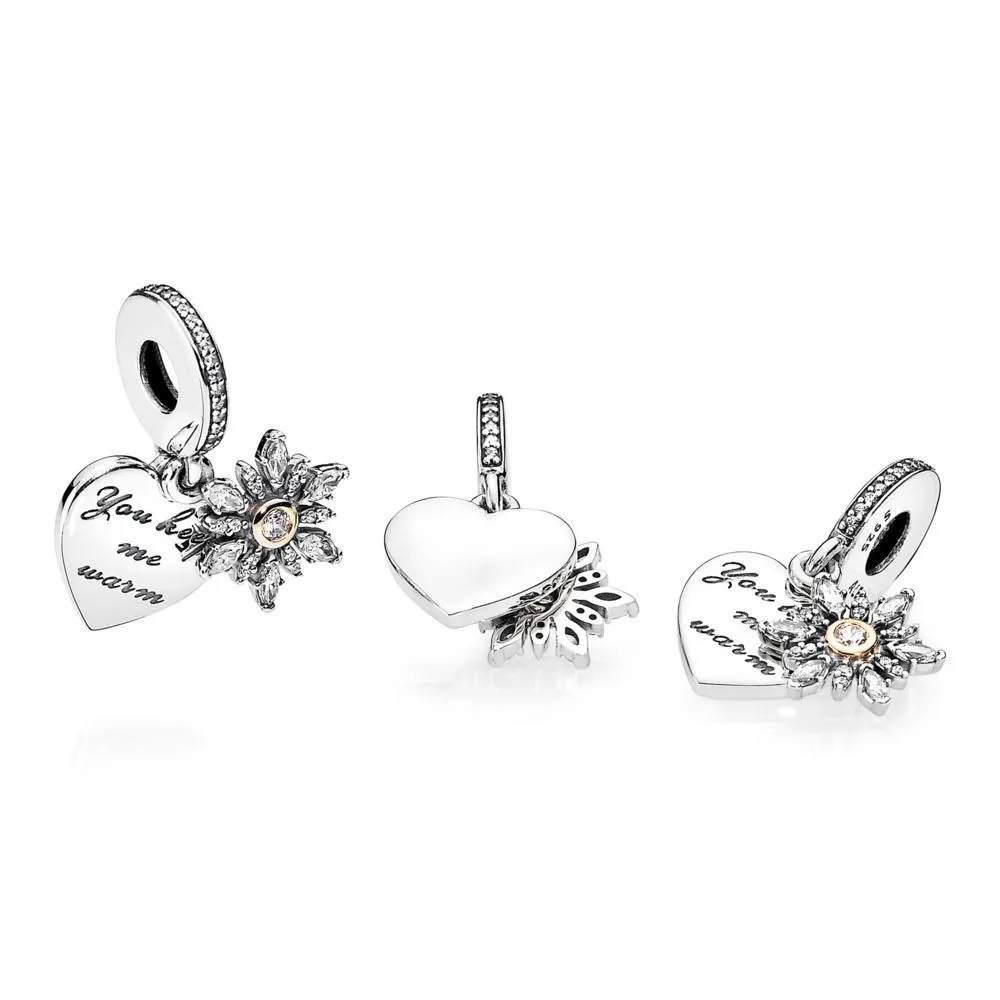 PANDORA Snowflake Heart Pendant Charm - 792012CZ