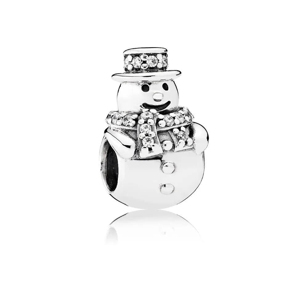 pandora snowman charm clear cz 792001cz