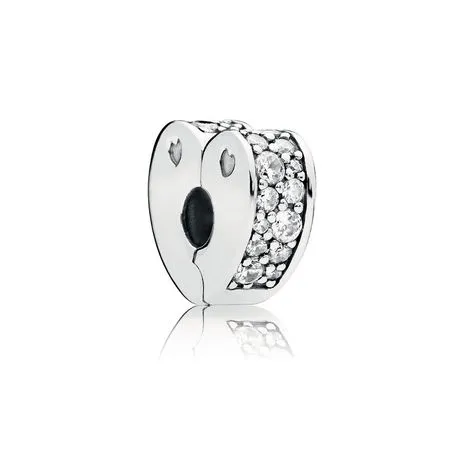 pandora sparkling arcs of love clip clear cz 797020cz