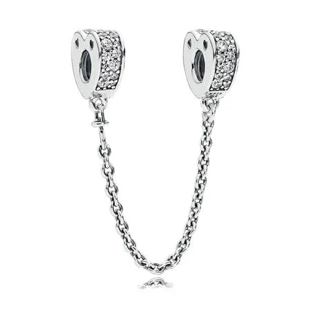 PANDORA Sparkling Arcs of Love Safety Chain, Clear CZ - 797138CZ