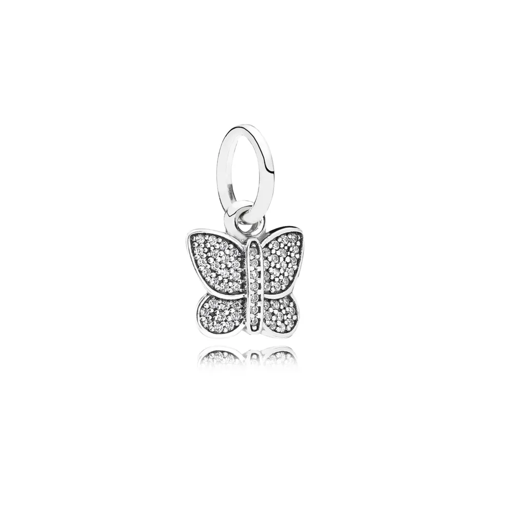 pandora sparkling butterfly pendant charm 791497cz