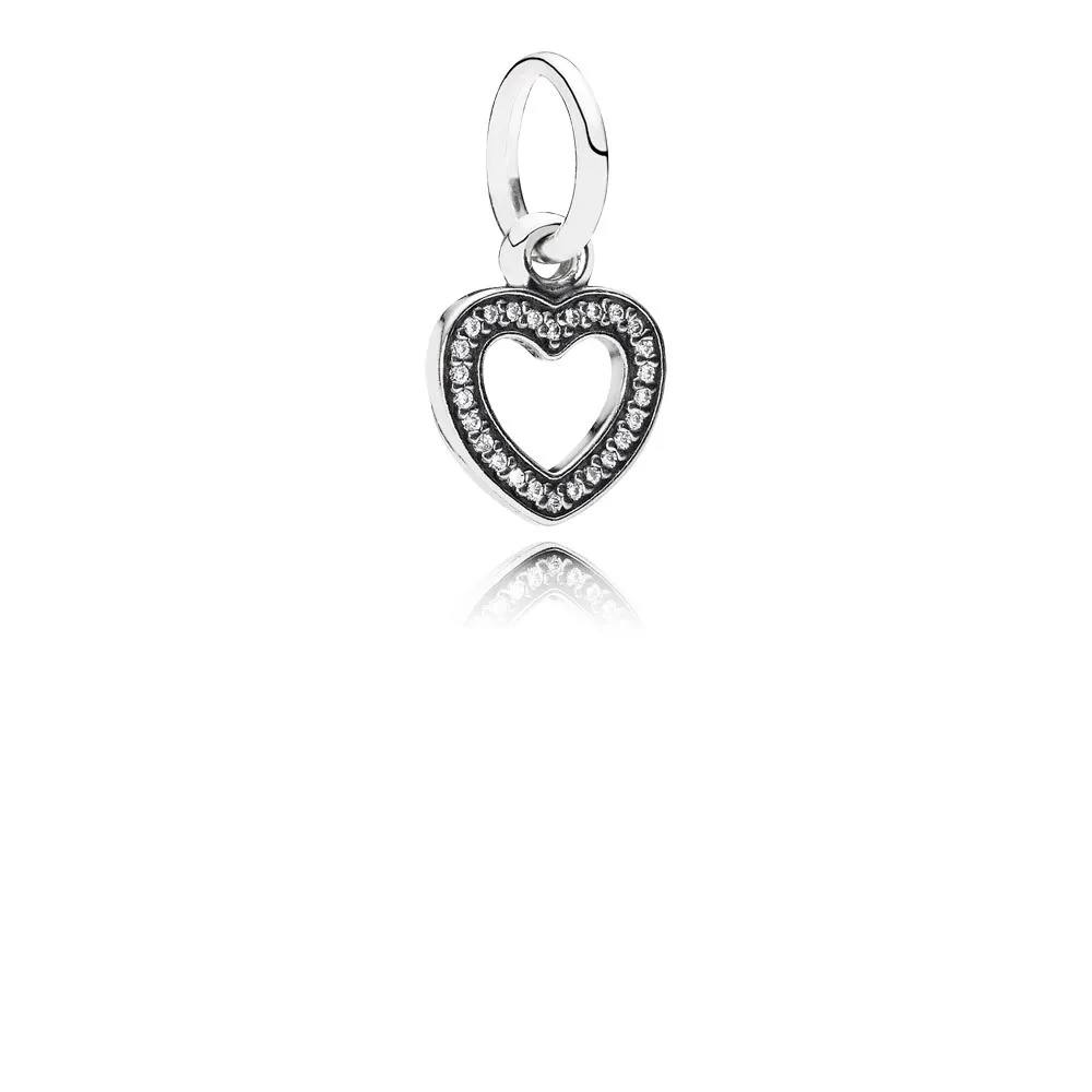 pandora sparkling heart pendant charm 791304cz