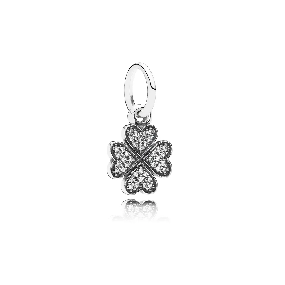 pandora sparkling lucky clover pendant charm 791309cz