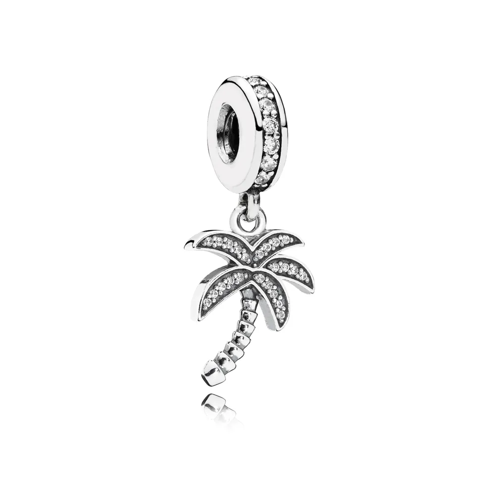 pandora sparkling palm tree pendant charm 791540cz