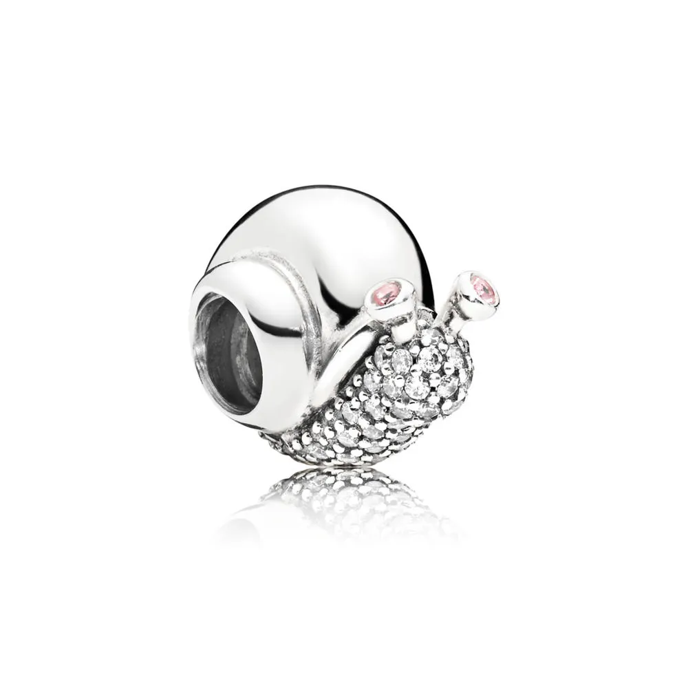 PANDORA Sparkling Snail Charm, Clear & Orchid CZ - 797063CZ