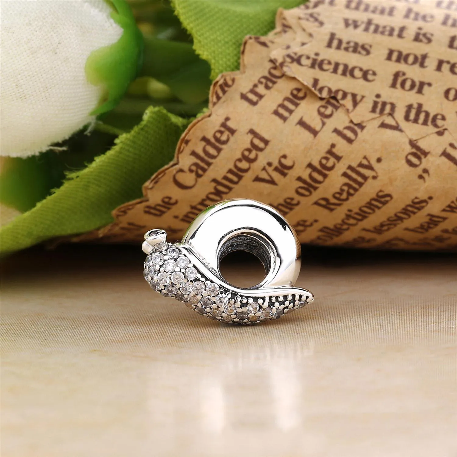 PANDORA Sparkling Snail Charm, Clear & Orchid CZ - 797063CZ