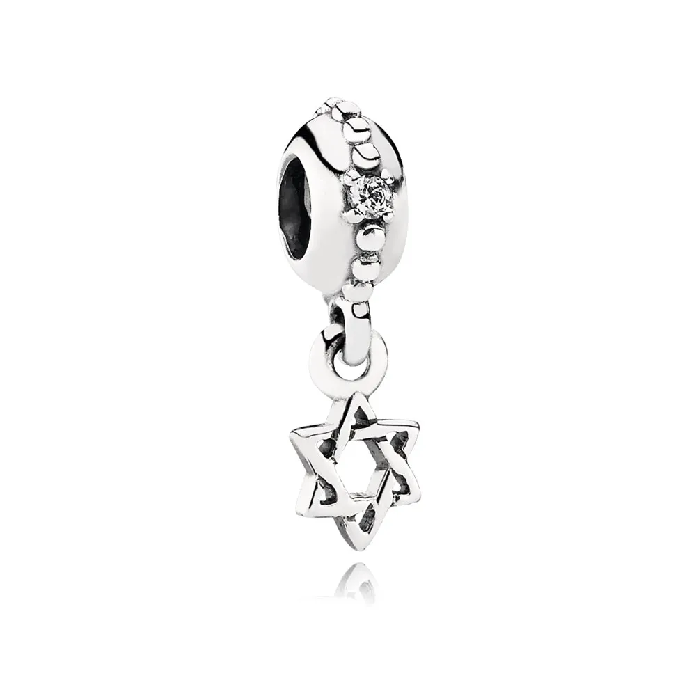 pandora star of david dangle clear cz 791167cz