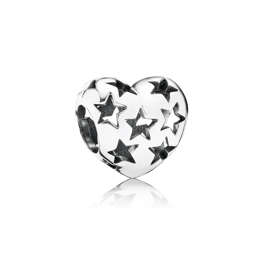 pandora starry heart openwork charm 791393