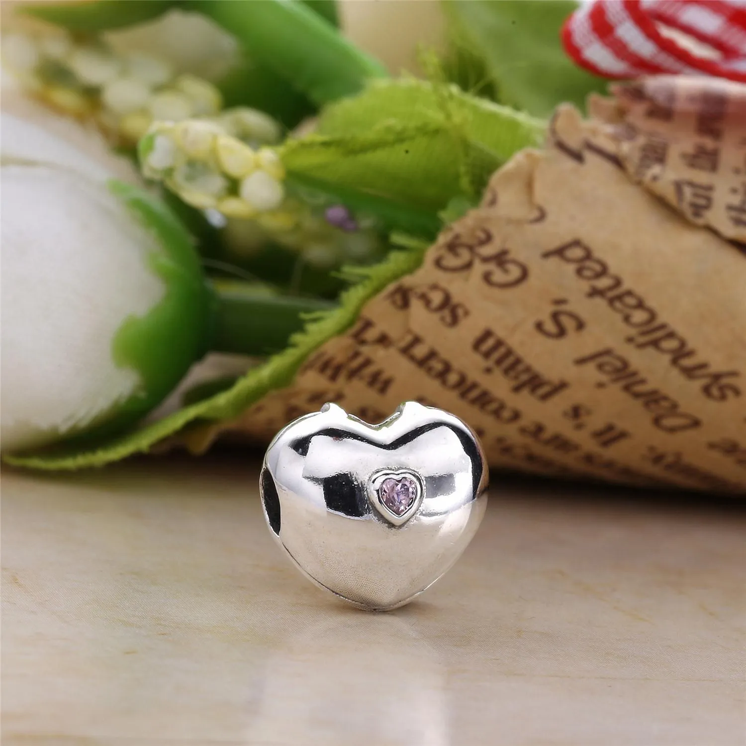 PANDORA Steady Heart Clip, Pink CZ - 791981PCZ