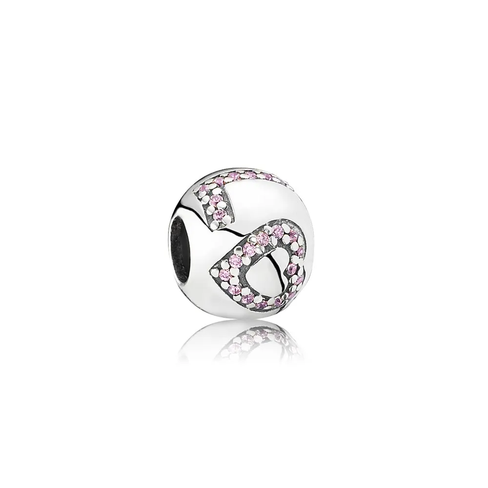 PANDORA Surrounded By Love Charm, Pink CZ - 791196PCZ