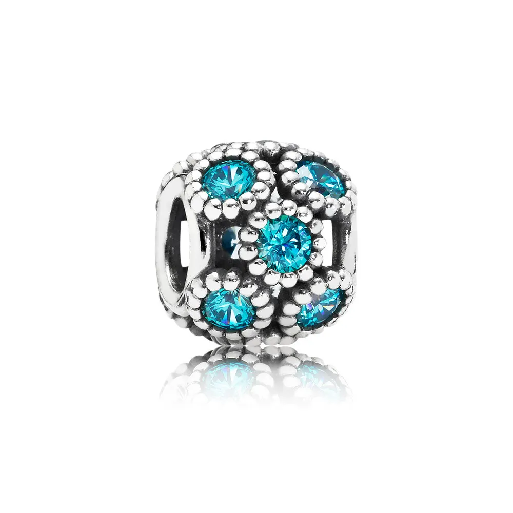 PANDORA Teal Openwork Sparkling Circles Charm - 791296MCZ