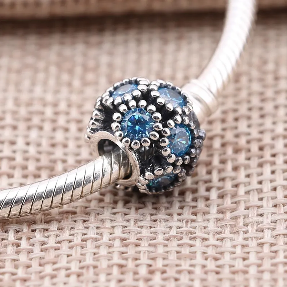 PANDORA Teal Openwork Sparkling Circles Charm - 791296MCZ