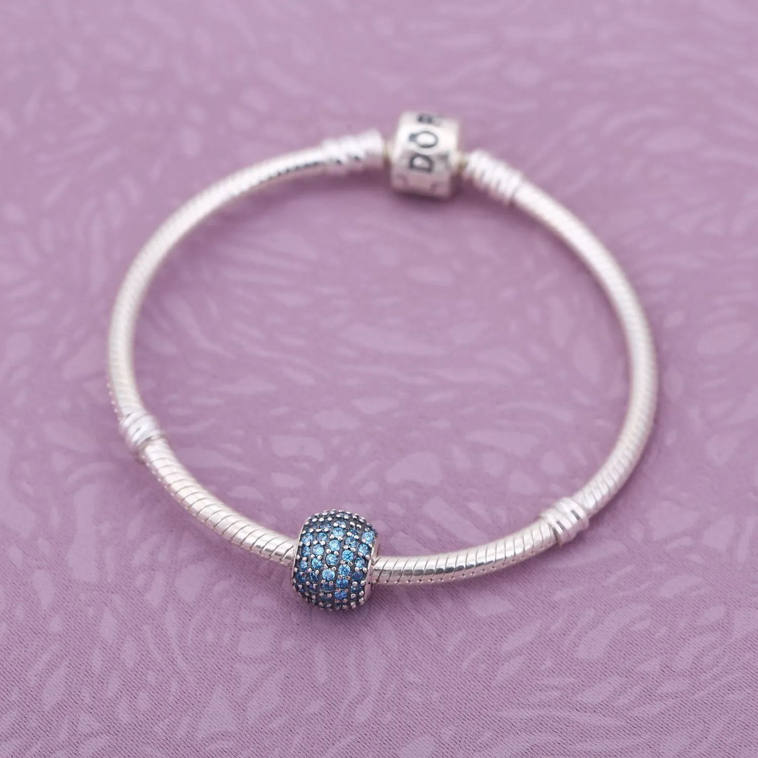 PANDORA Teal Pavé Ball Charm - 791051MCZ