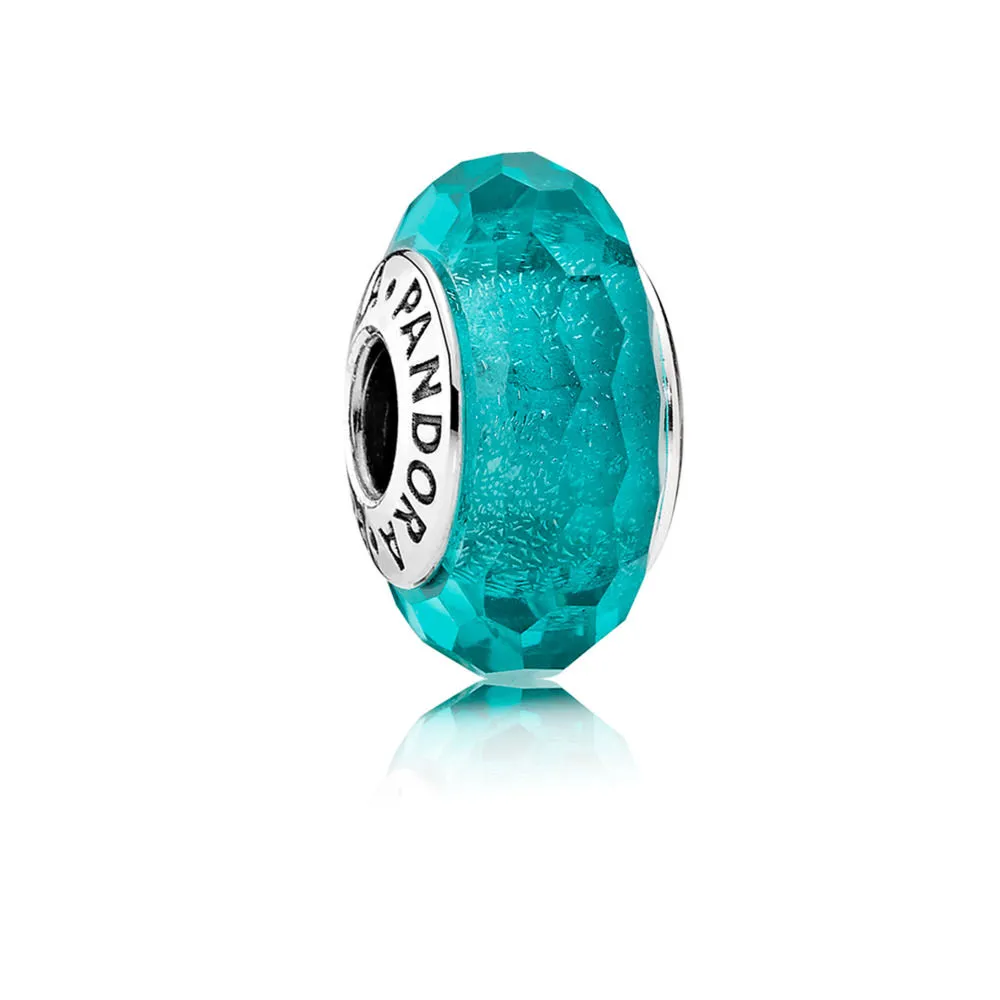 PANDORA Teal Shimmer Glass Murano Bead - 791655