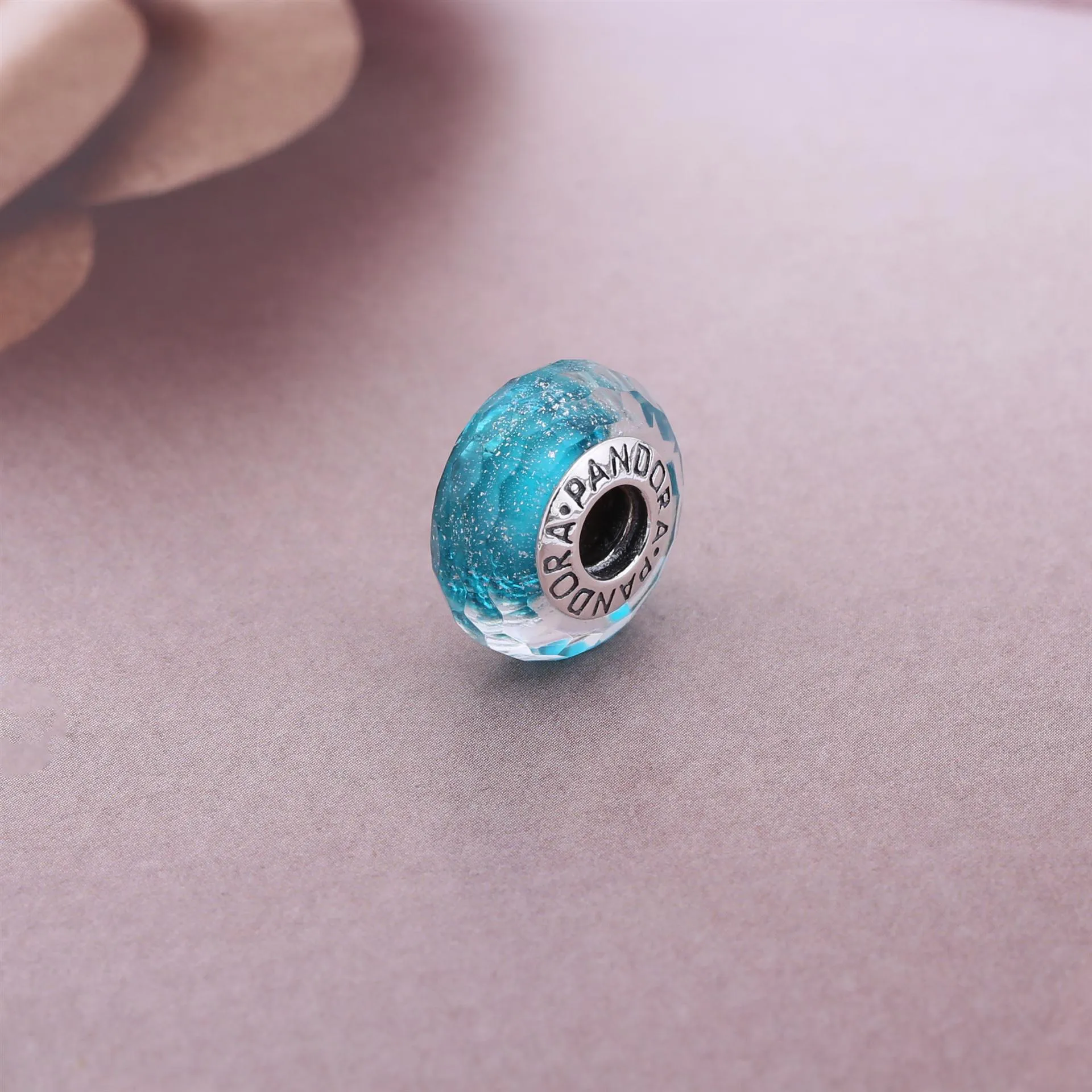 PANDORA Teal Shimmer Glass Murano Bead - 791655