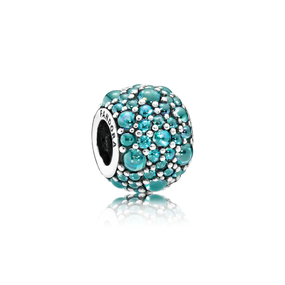 pandora teal shimmering droplets charm 791755mcz