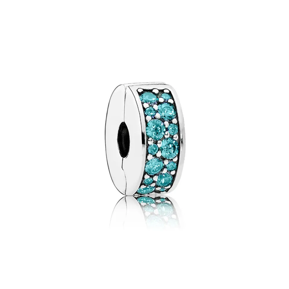 pandora teal shining elegance spacer clip 791817mcz