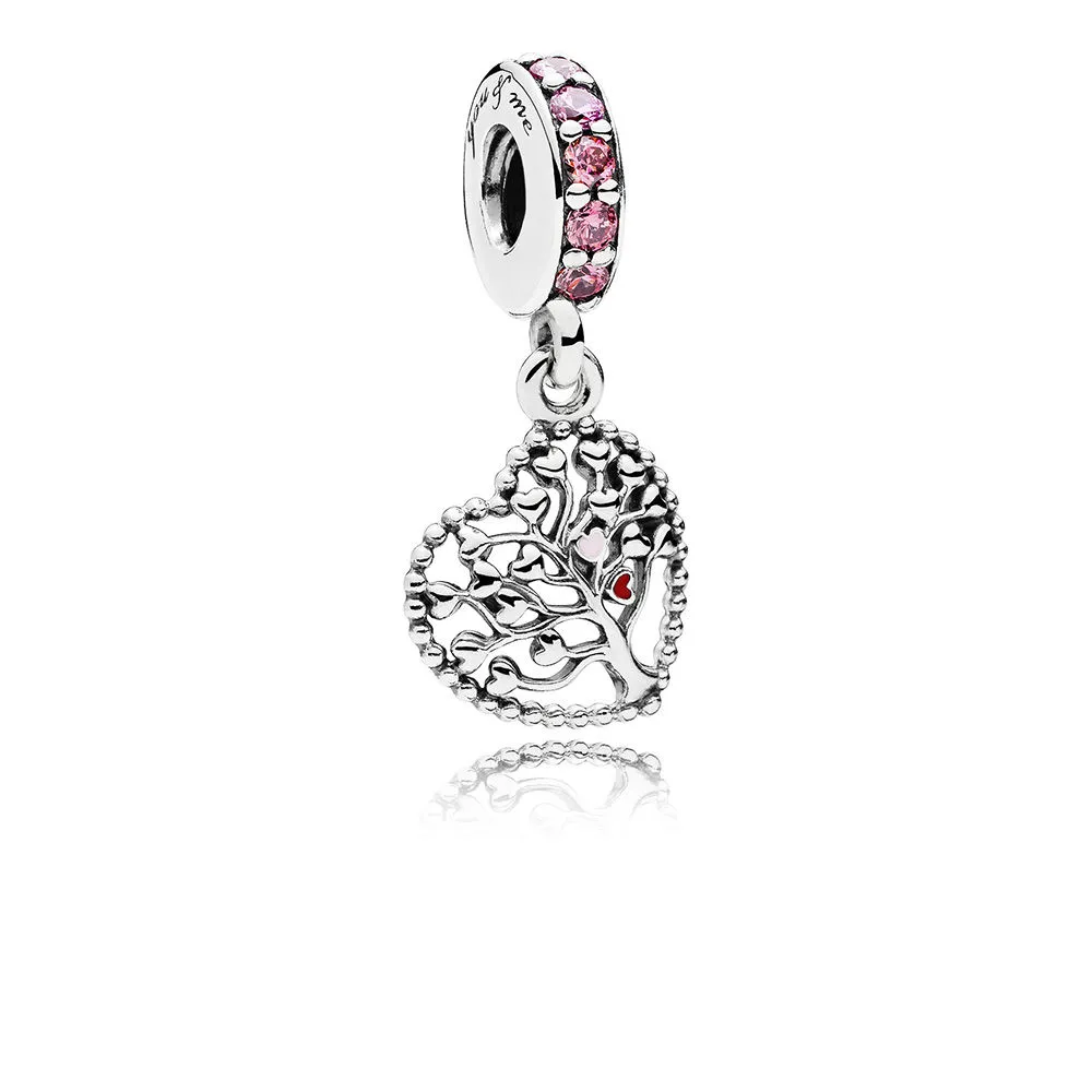 pandora tree of love dangle charm mixed enamel multicolored cz 796592czsmx