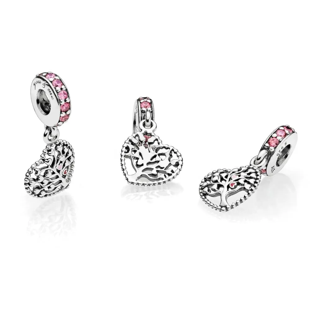 PANDORA Tree of Love Dangle Charm, Mixed Enamel Multi-Colored CZ - 796592CZSMX