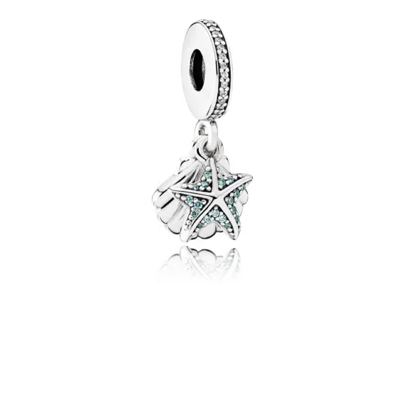 PANDORA Tropical Starfish & Seashell Pendant Charm - 792076CZF