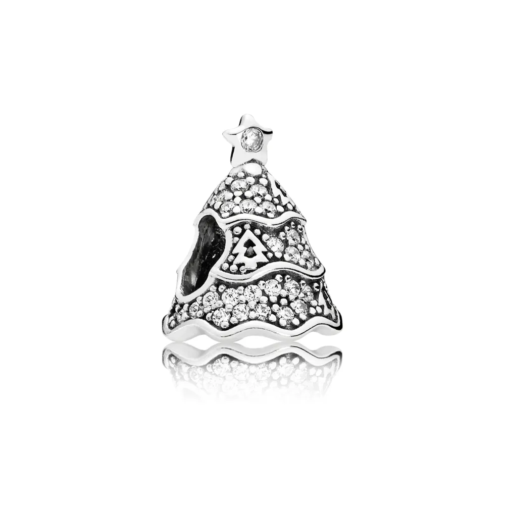 pandora twinkling christmas tree charm 791765cz