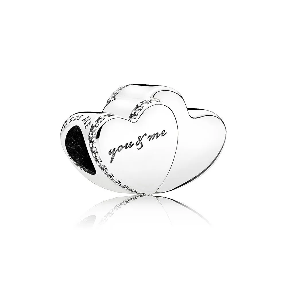 pandora two hearts charm clear cz 796560cz