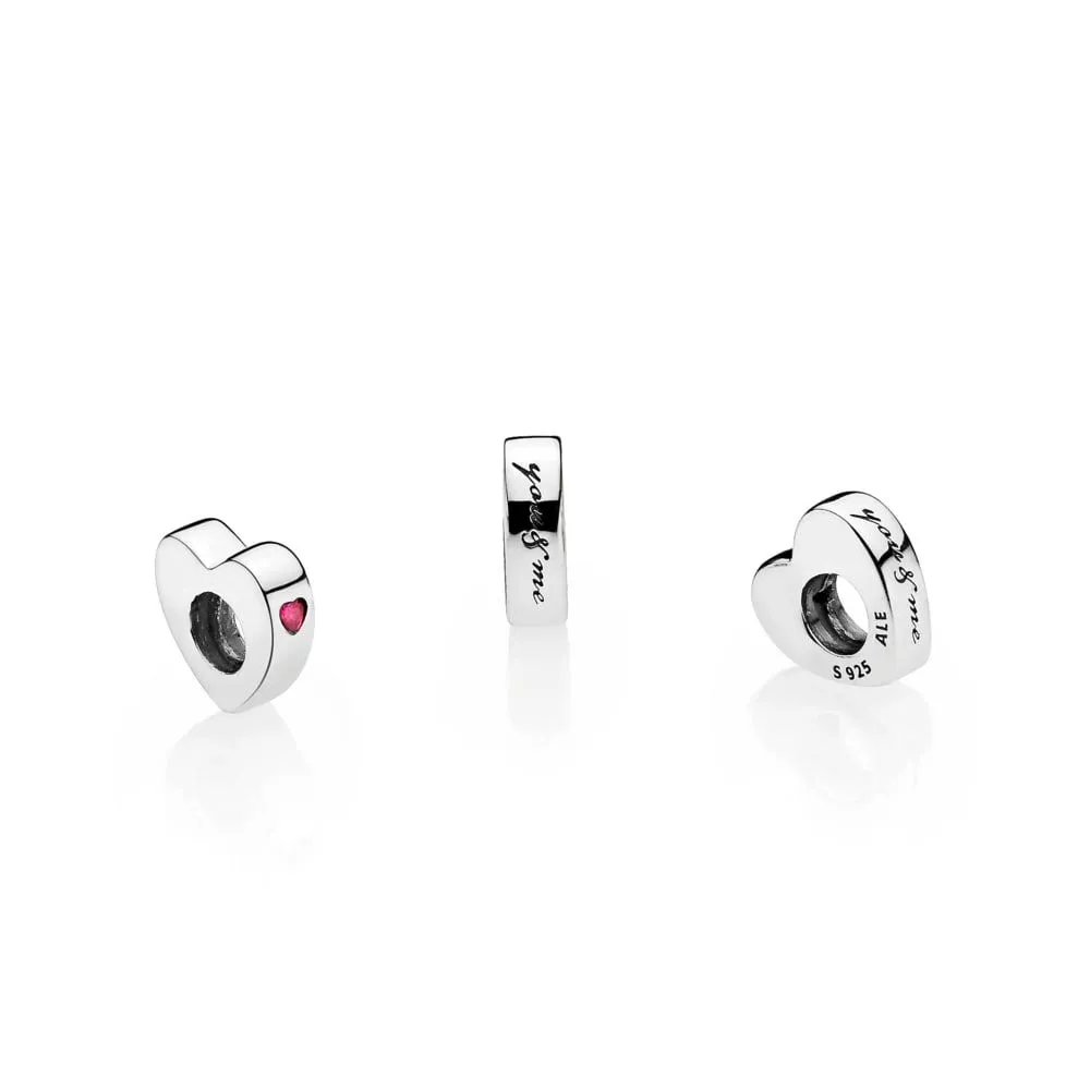 PANDORA Two Hearts Spacer, Clear CZ - 796559CZR