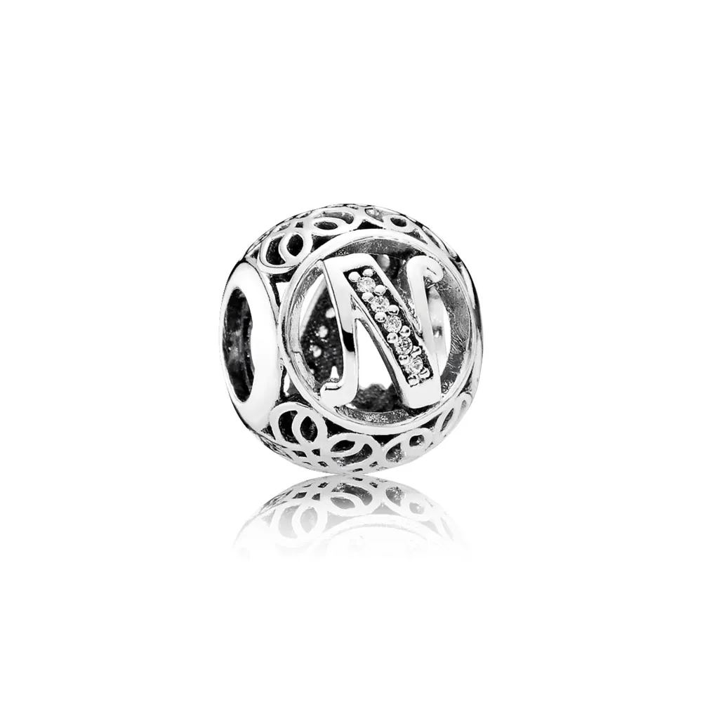 PANDORA Vintage Letter N Charm - 791858cz