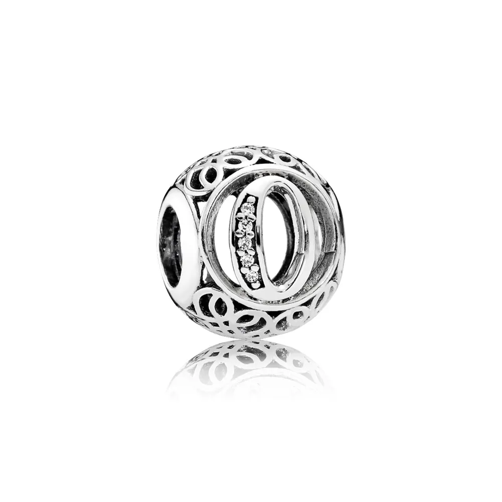 pandora vintage letter o charm 791859cz