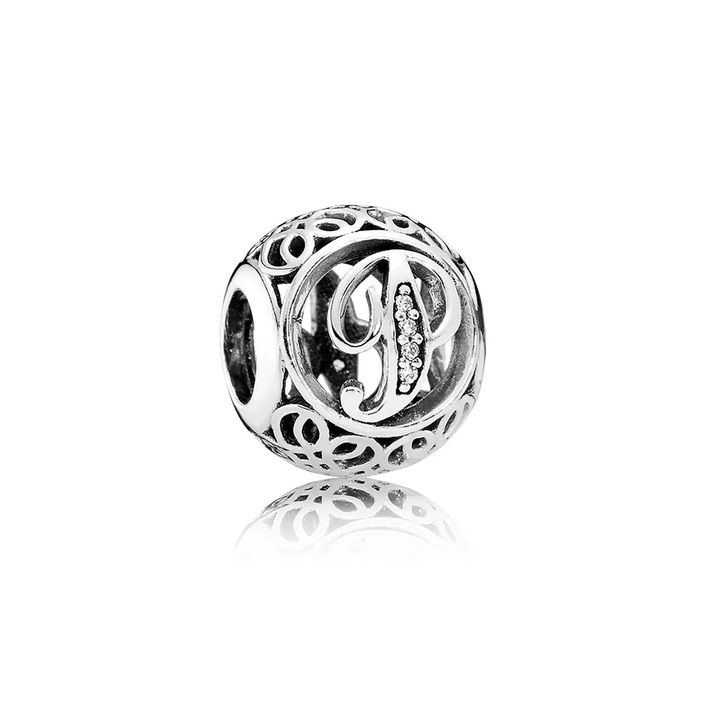 PANDORA Vintage Letter P Charm - 791860cz