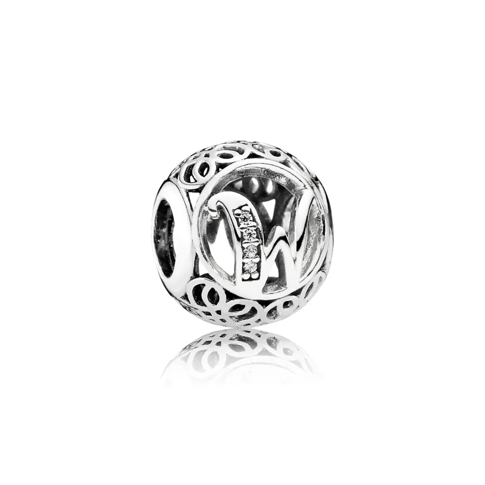 pandora vintage letter w charm 791867cz