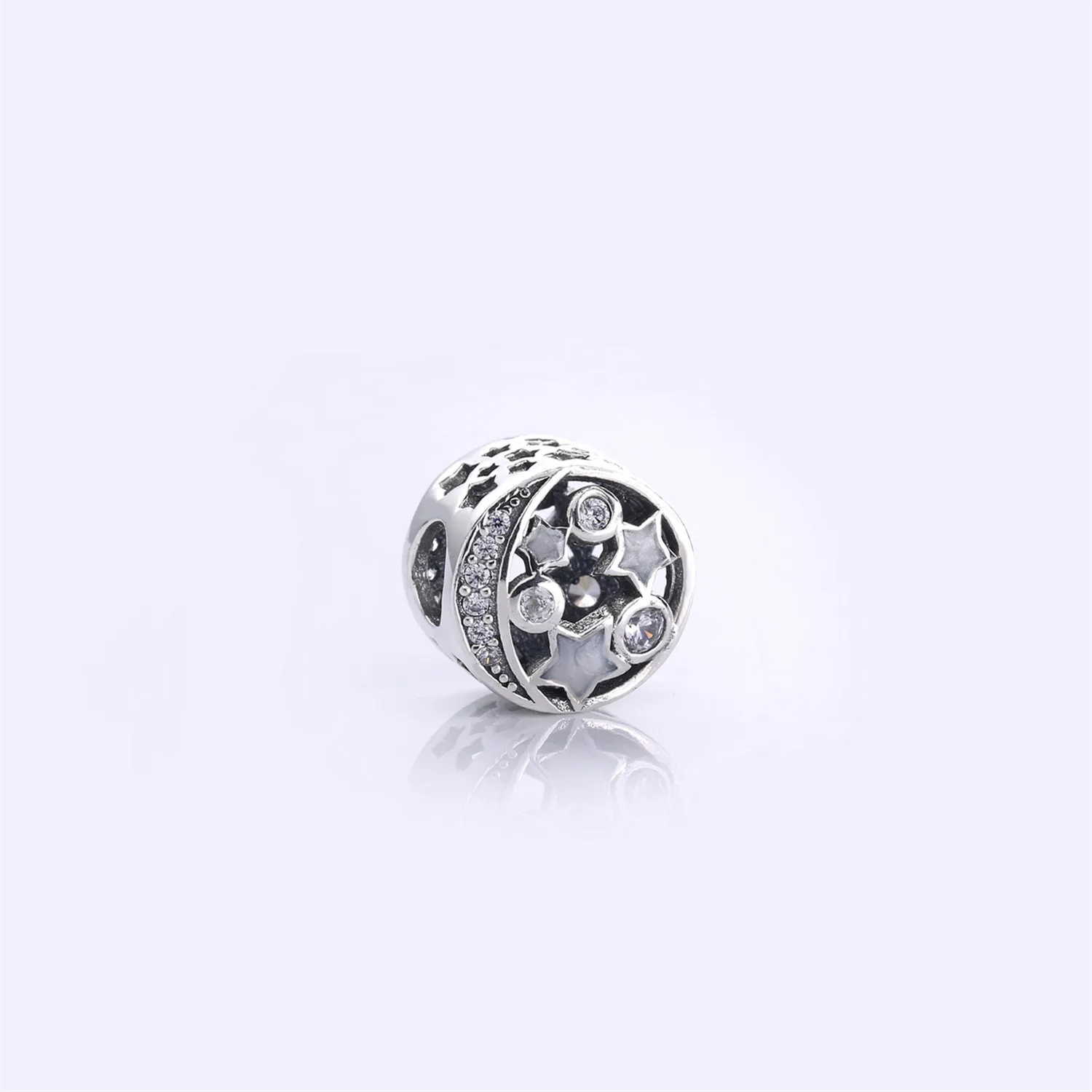 PANDORA Vintage Night Sky Charm, Shimmering Midnight Blue Enamel Clear CZ - 791992CZ