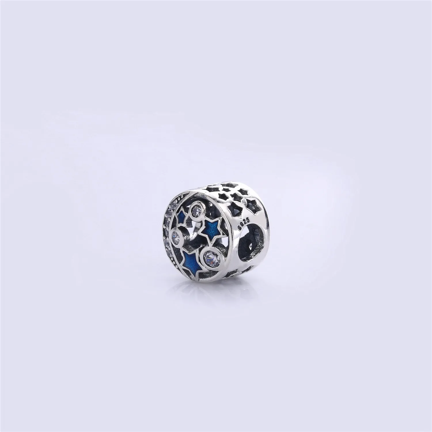 PANDORA Vintage Night Sky Charm, Shimmering Midnight Blue Enamel Clear CZ - 791992CZ