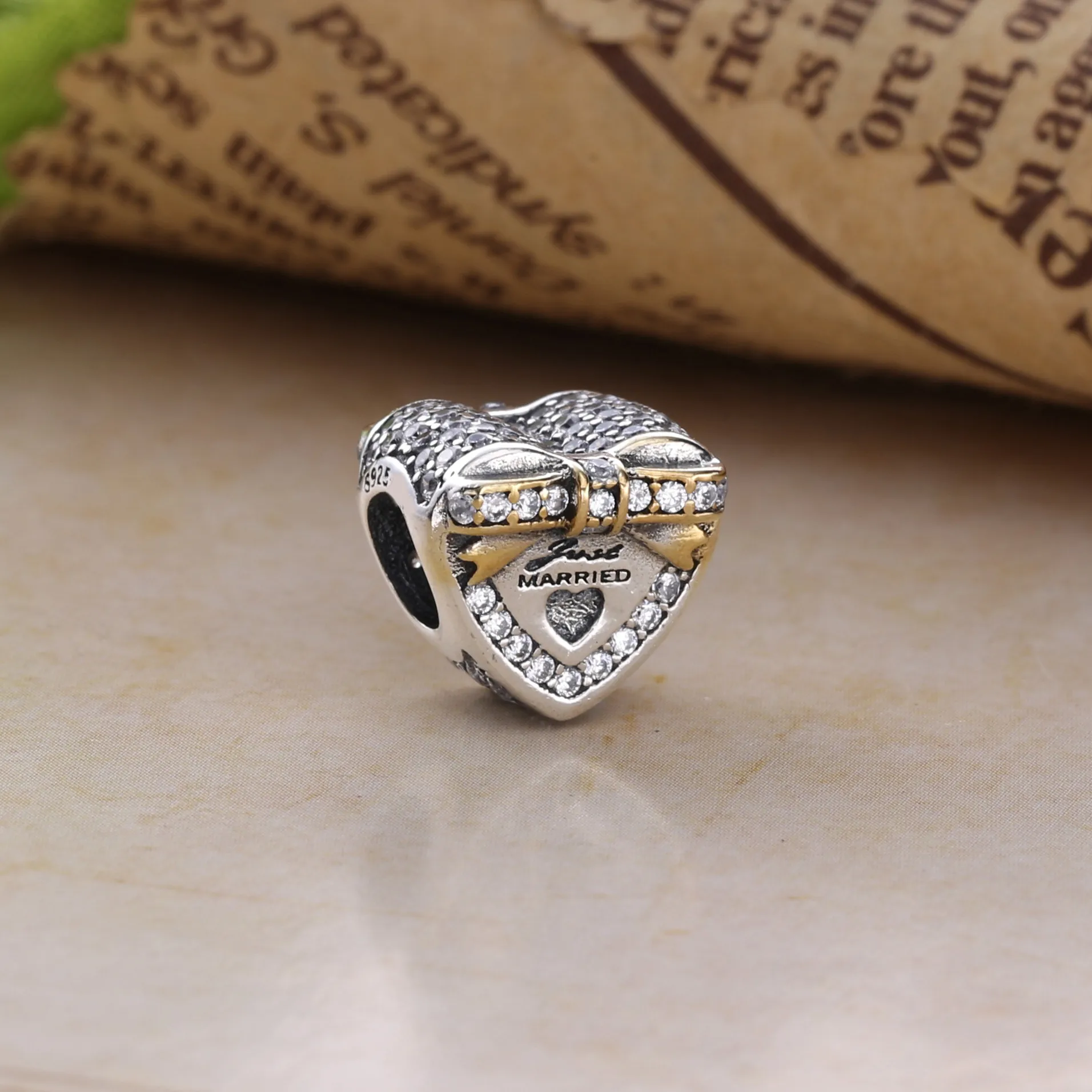 PANDORA Wedding Heart Charm, Clear CZ - 792083CZ