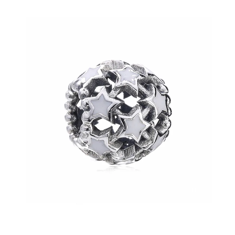 PANDORA White Enamel Star Charm - PD00122-1