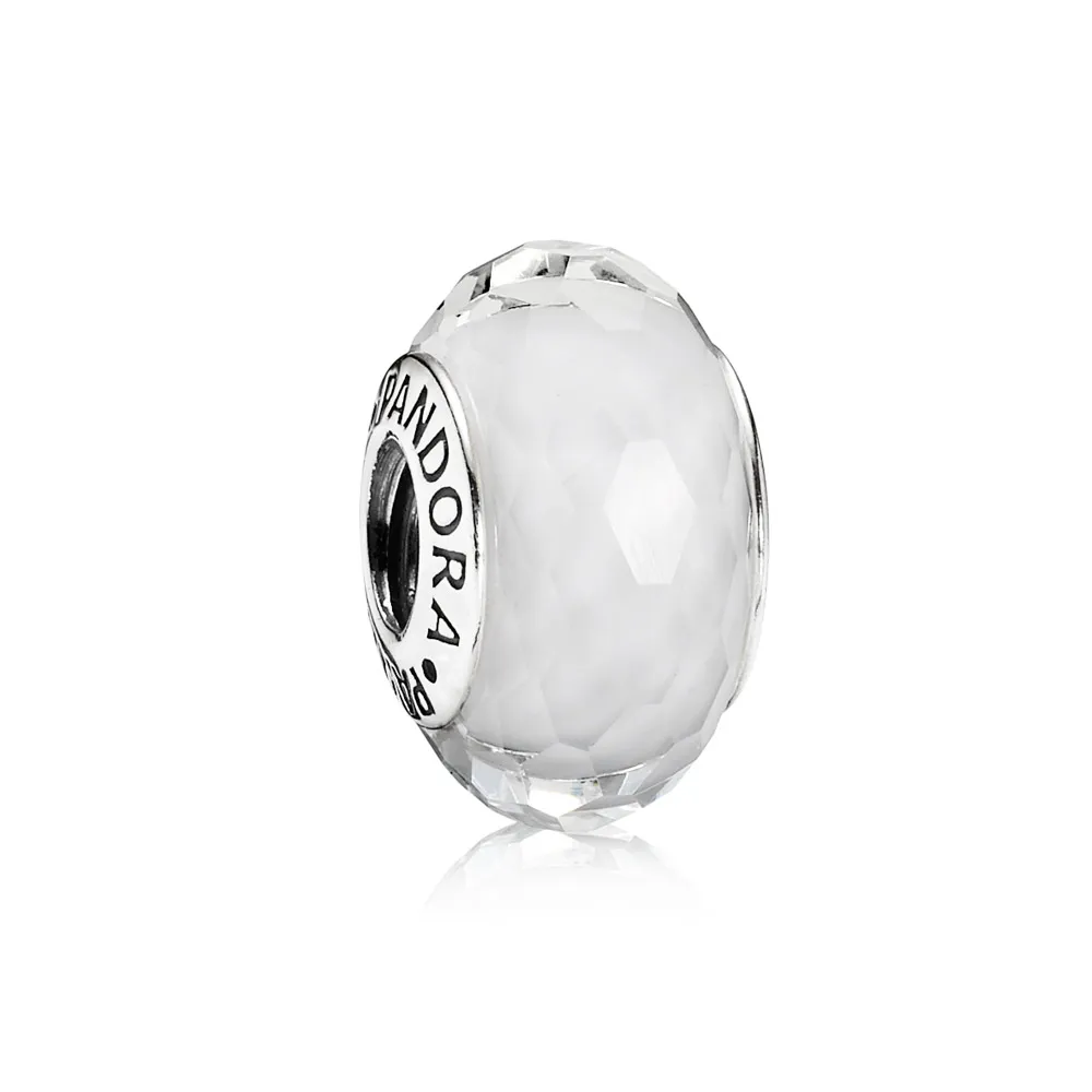 pandora white faceted murano bead 791070