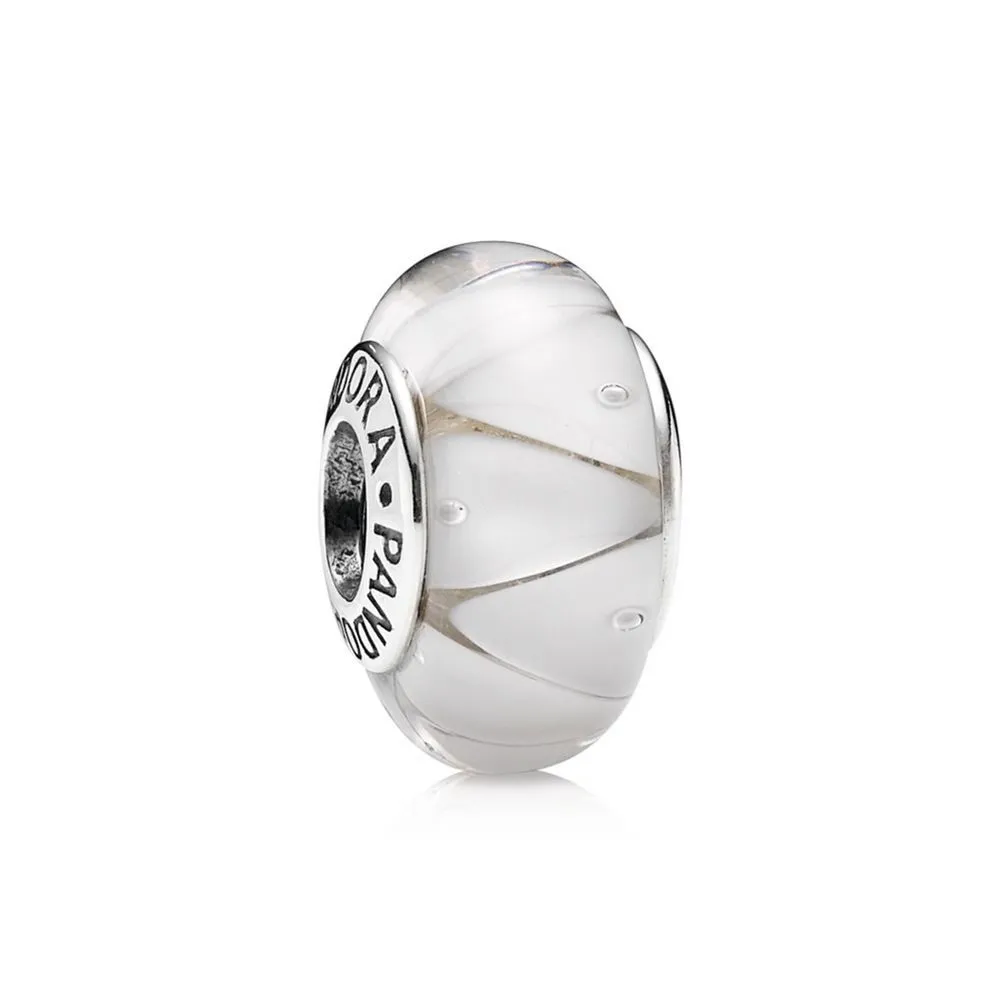 pandora white looking glass bead 790921