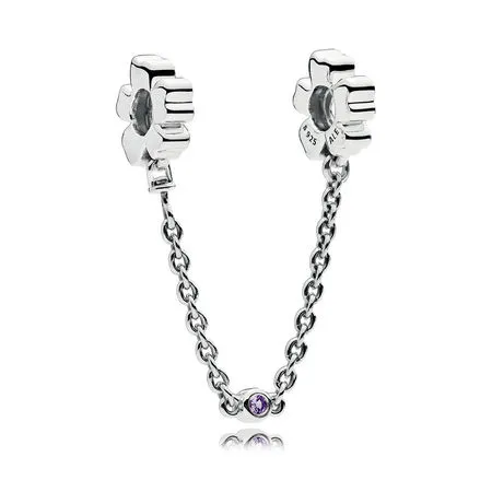 PANDORA Wildflower Meadow Safety Chain, Royal Purple Crystals - 797090NRP