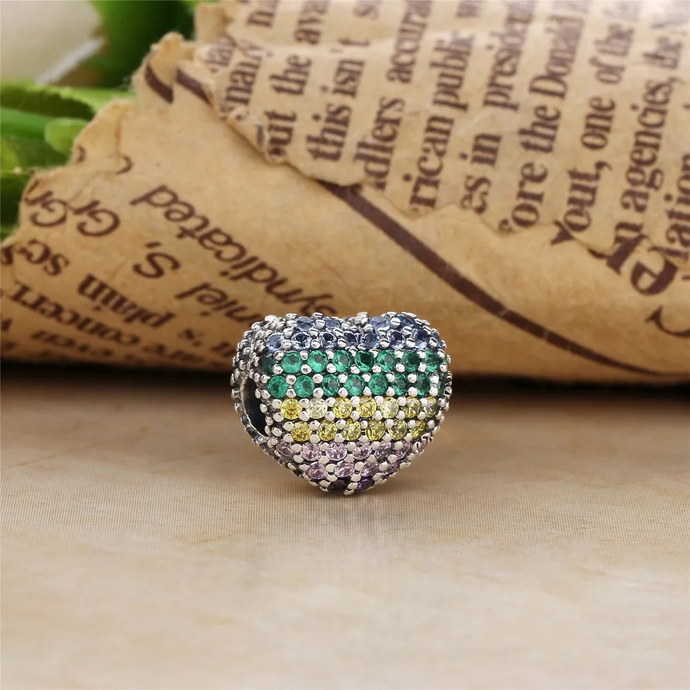 Pave Open My Heart Clip, PANDORA Multicolor CZ - 797221NRPMX