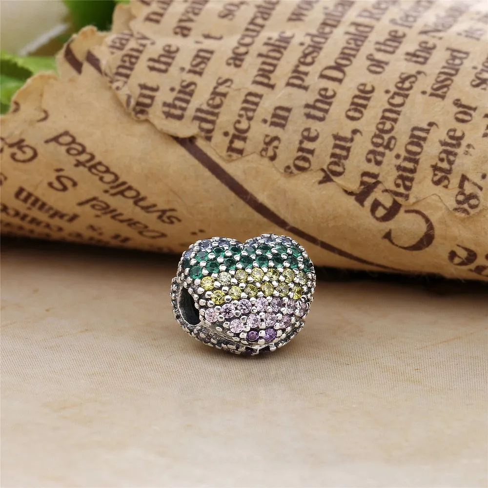 Pave Open My Heart Clip, PANDORA Multicolor CZ - 797221NRPMX