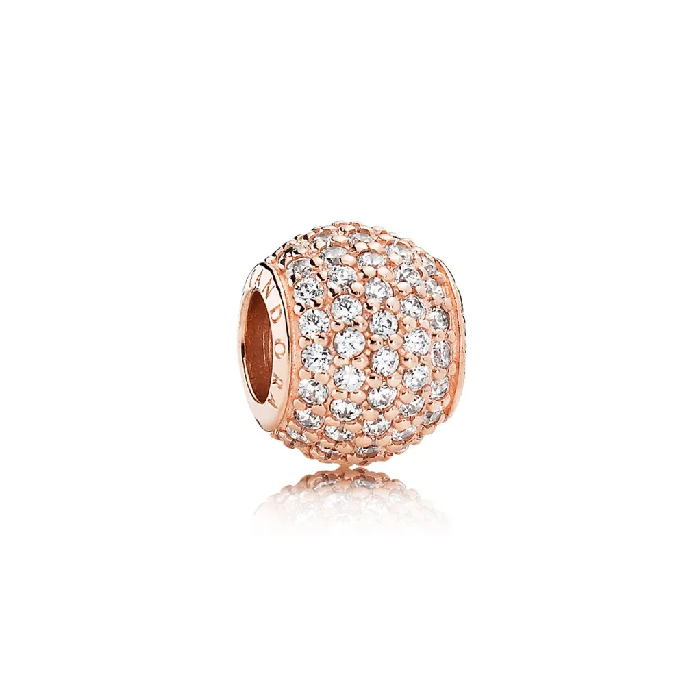 pavé lights pandora rose charm clear cz 781051cz