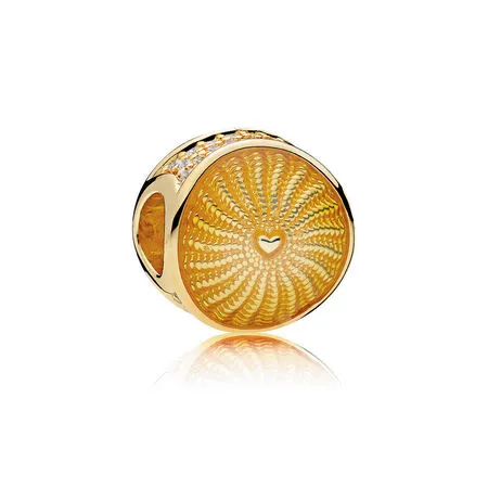 Rays of Sunshine Charm, PANDORA Shine™, Yellow Enamel Clear CZ - 767128EN158