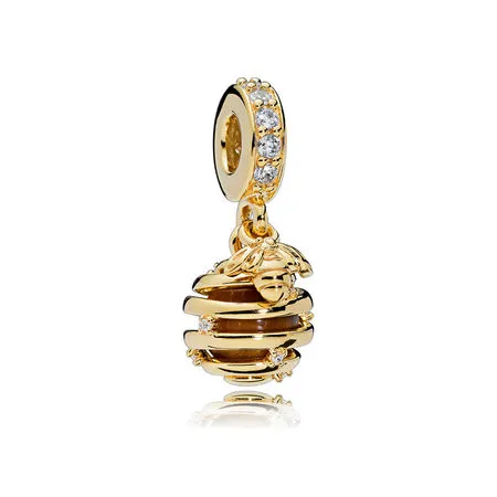 Sweet As Honey Dangle Charm, PANDORA Shine™, Tiger Eye Clear CZ - 767044CZ