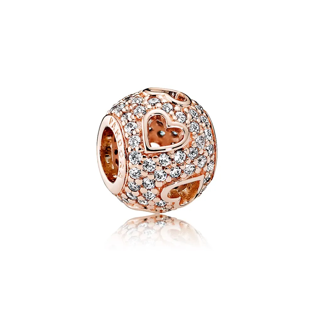 tumbling hearts charm pandora rose clear cz 781426cz