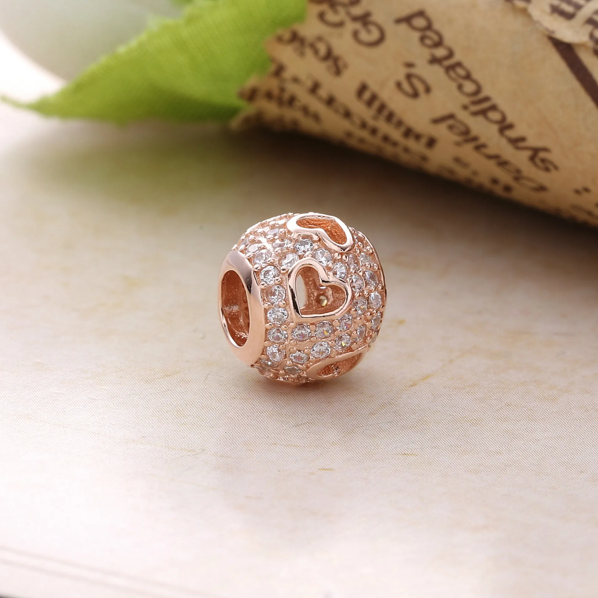 Tumbling Hearts Charm, PANDORA Rose™ Clear CZ - 781426CZ